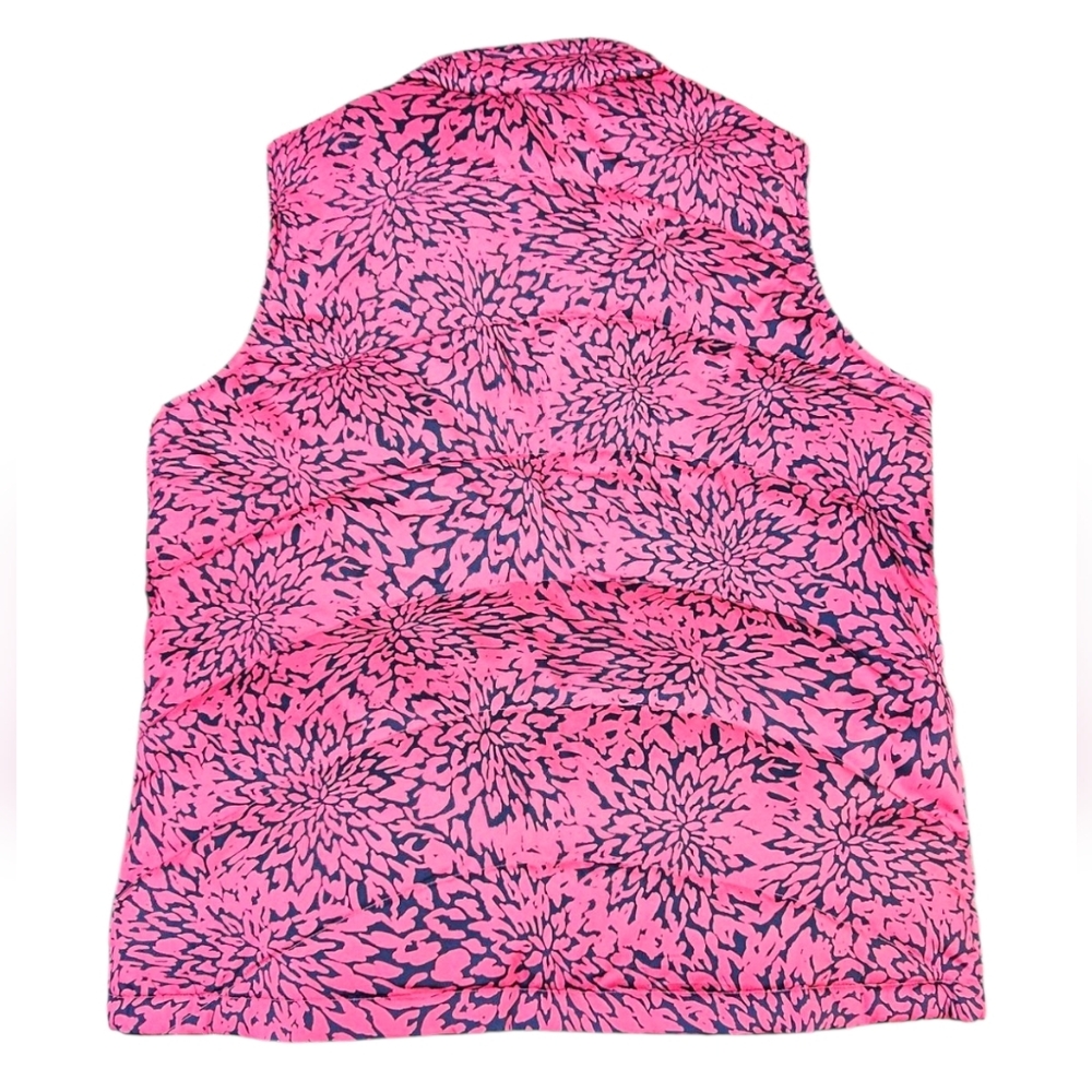 Lands' End - Pink & Navy Floral Abstract Print Puffer Jacket - Picture 2 of 8